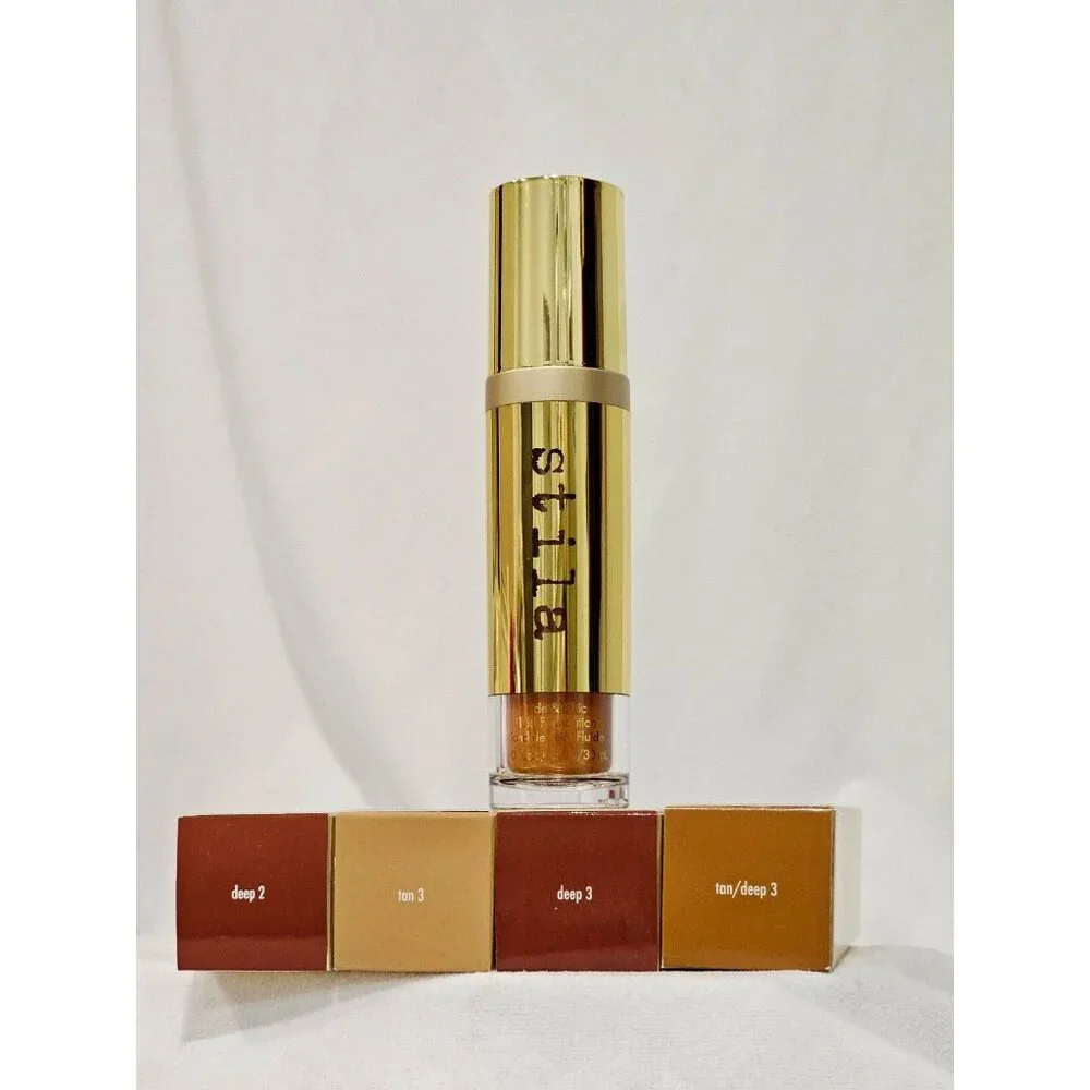 New Stila Hide & Chic Fluid Foundation bundle of 4 new packa